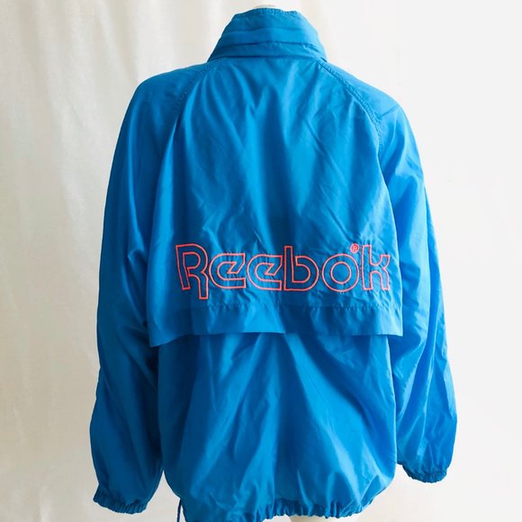 Reebok Windbreaker Mesh Lined Blue Large - Picture 3 of 8